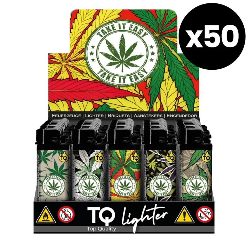 Boite de 50 Briquets à pierre Take it Easy 2