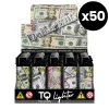 Pack de 50 briquets à pierre - Design original billets de dollars américains