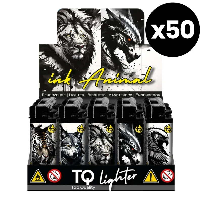 Briquets à pierre décor animaux - format économique boite de 50