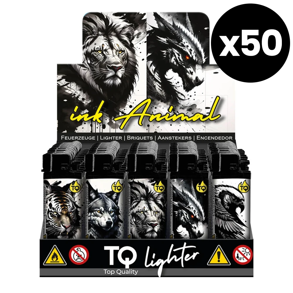 Briquets à pierre décor animaux - format économique boite de 50