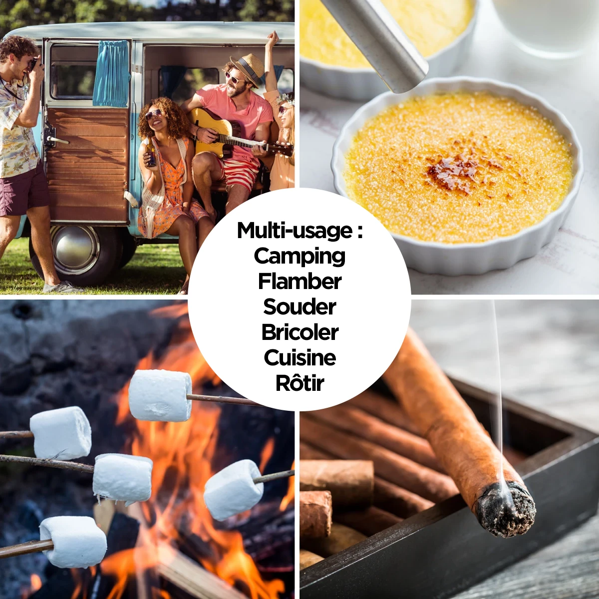 briquet chalumeau flamme bleue puissante pour un usage intérieur ou extérieur.