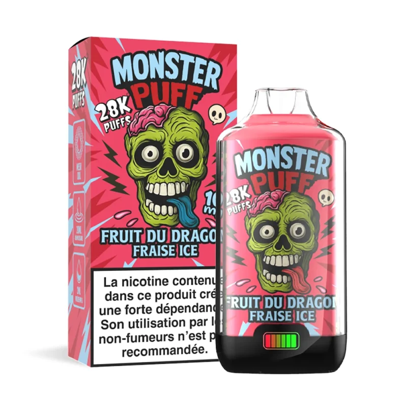 Monster PUFF 28K - Goût Fraise et fruit du dragon ice