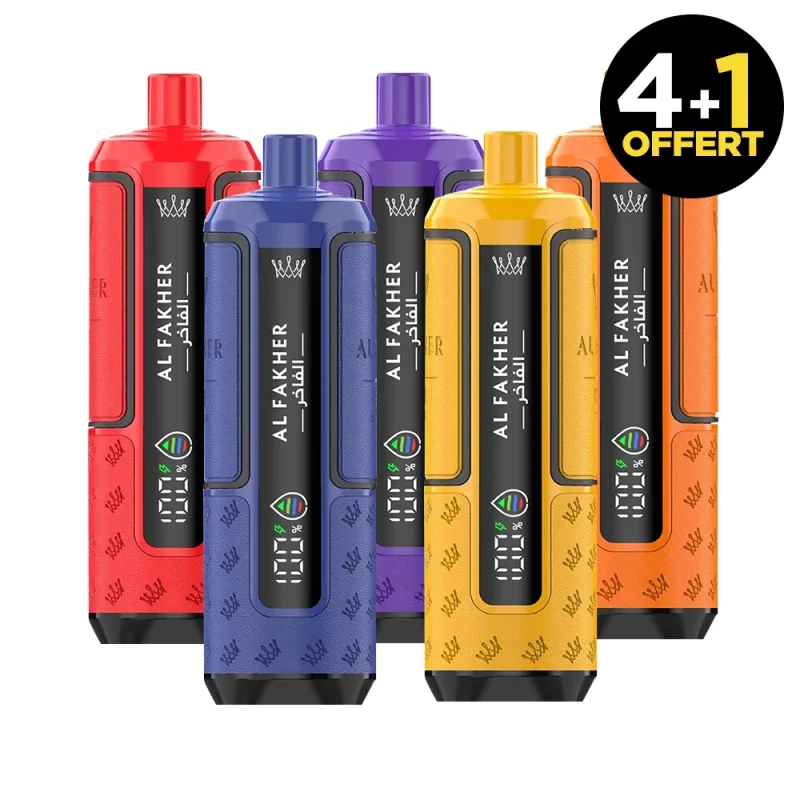 Pack économique - Puff Al Fakher 30K Crown Bar 4 achetées = 1 Puff OFFERTE au choix