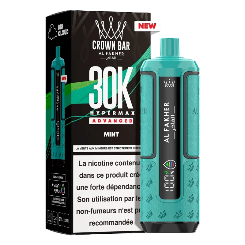 Puff 30K Al Fakher Crown Bar Hypermax - Mint