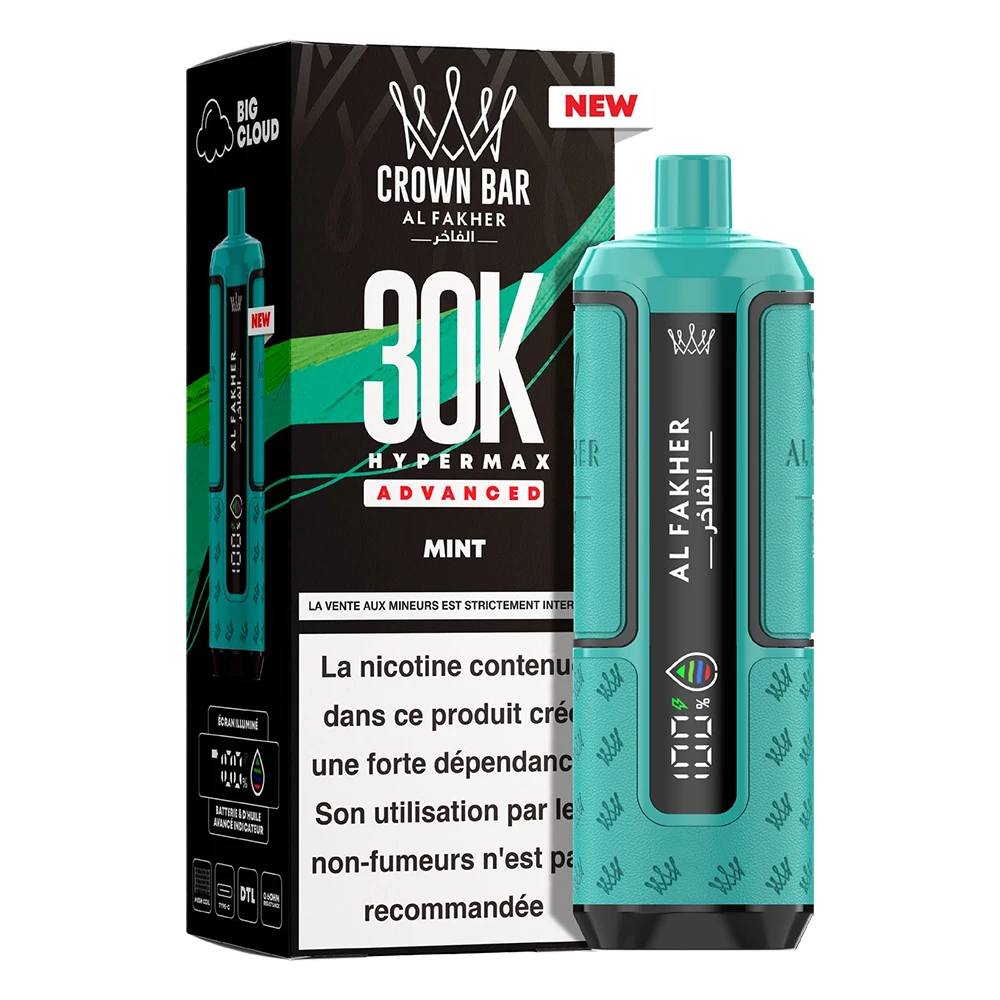 Puff 30K Al Fakher Crown Bar Hypermax - Mint
