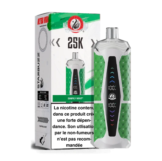 Puff menthe verte "Simply Mint" Starbuzz - Modèle 25K Ultra max
