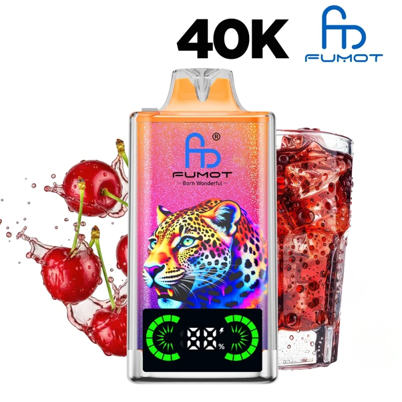 Puff 40K goût cerise pétillante - Puff FUMOT Leopard