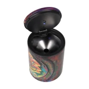 Cendrier voiture lumière LED et couvercle anti odeur - design têtes de mort