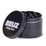 grinder en métal 4 parties avec filtre polinator de la marque BEUZ. Coloris noir.