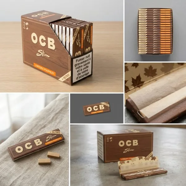 OCB Slim Papers + Tips King Size – Lot De 3 Boîtes (96 Carnets), Feuilles Extra Fines & Filtres Intégrés