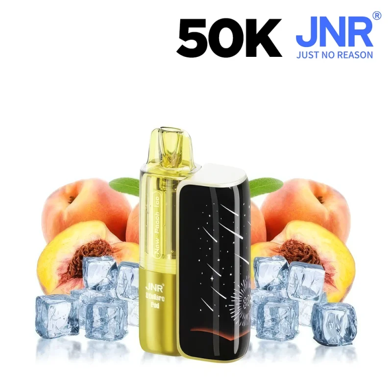 JNR 50K Puff Stellarc rechargeable avec système pod - Goût New Peach ice (pêche glacée)