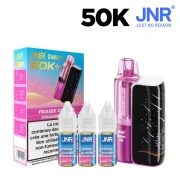 Puff 50K JNR Stellarc - Goût Fraise glacée - Puff rechargeable avec système pod et 3 fioles de eliquide JNR incluses.