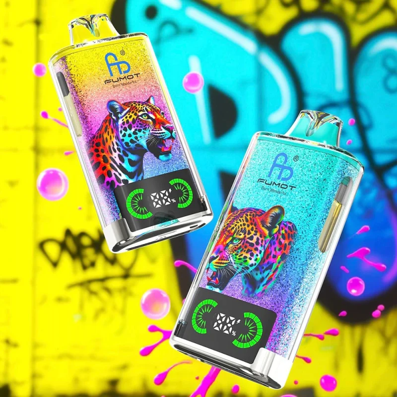 Puff Leopard Fumot - 40000 bouffées intenses - puff longue durée au design original - avec nicotine - pack lot économique de 5 puffs au meilleur prix.