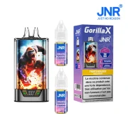 Puff JNR Gorilla X 43K - Mixed Berries - Puff rechargeable longue durée 43000 bouffées livrée avec 2 fioles de eliquide 10 ml JNR.