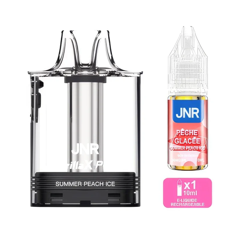 Pod compatible JNR Gorilla X 43K -cartouche de remplacement livrée avec 1 fiole de 10 ml liquide JNR Summer Peach ice