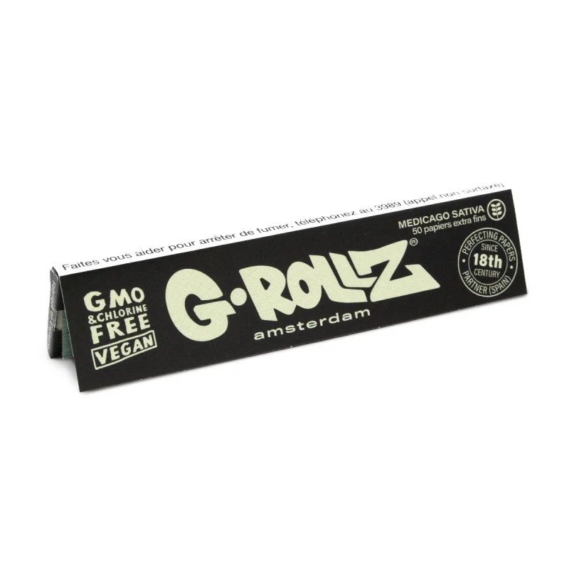 Feuilles à rouler G-Rollz Medicago Sativa. carnet de 50 feuilles à rouler fabriquées à partir de luzerne. Sans chlore, sans agents chimiques.