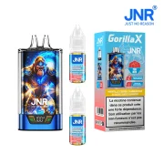 JNR Gorilla 43K Blueberry Cherry Cranberry - 43 000 puffs fruitées - batterie rechargeable - 2 flacons 10 ml eliquide jnr inclus.