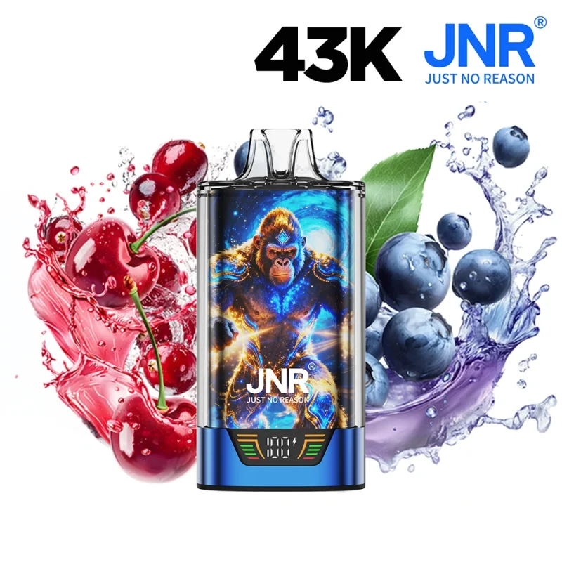 Puff JNR Gorilla 43K Blueberry Cherry Cranberry vue frontale, 43 000 bouffées, rechargeable USB-C