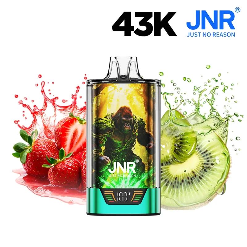 Puff JNR Gorilla 43K Strawberry Kiwi - Puff rechargeable et remplissable - E liquide JNR Fraise kiwi avec nicotine.