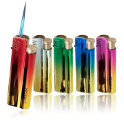 Lot de 5 briquets tempête rechargeables SHINY Rainbow | Flamme jet puissante