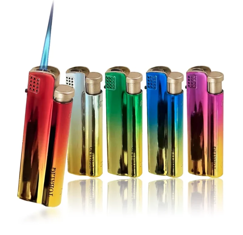 Lot de 5 briquets tempête rechargeables SHINY Rainbow | Flamme jet puissante