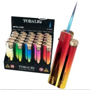 Présentoir de 25 briquets rechargeables avec flamme tempête