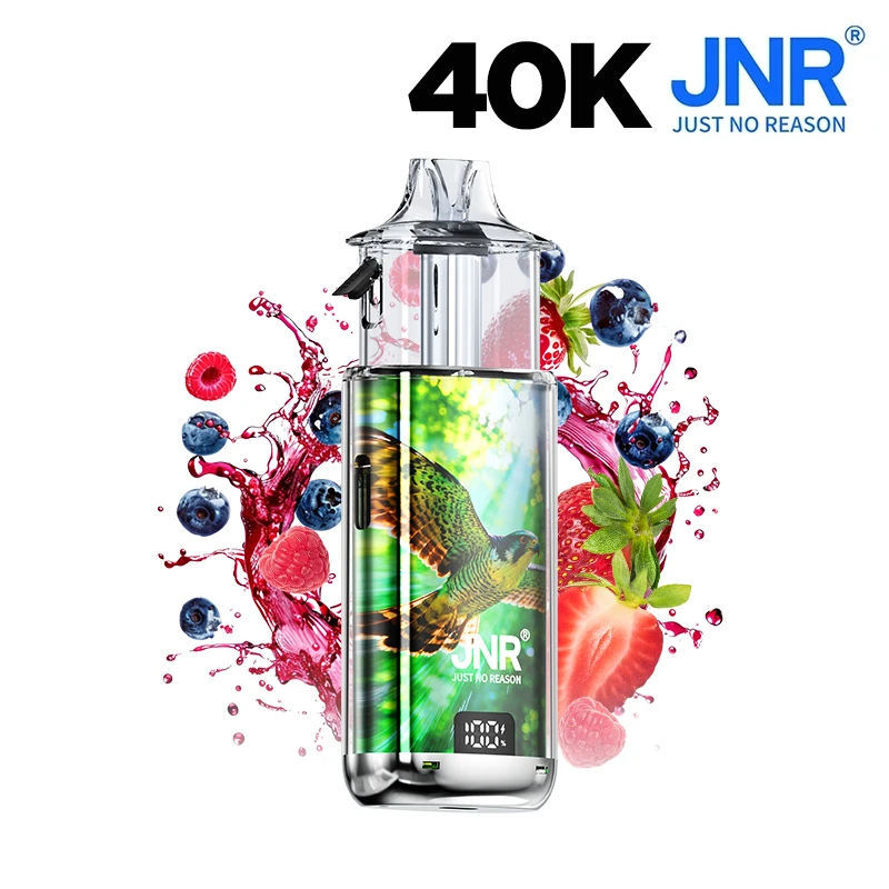 JNR Puff 40K Nexus - Mixed berries (fruits rouges) - Puff rechargeable longue durée avec pod 15 ml remplissable. Livrée avec 2 fioles de eliquide JNR 10 ml.