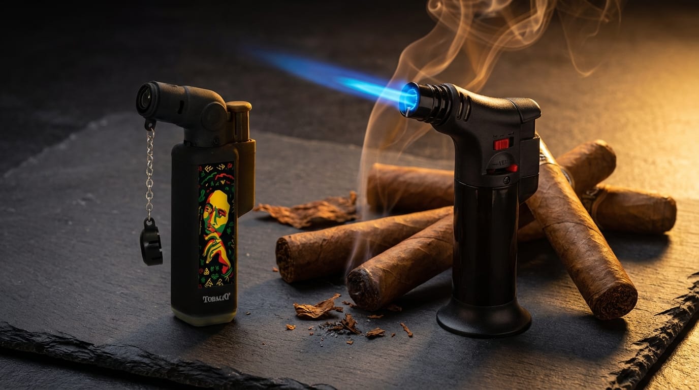 Briquets chalumeau rechargeables flamme torche ambiance premium avec cigares