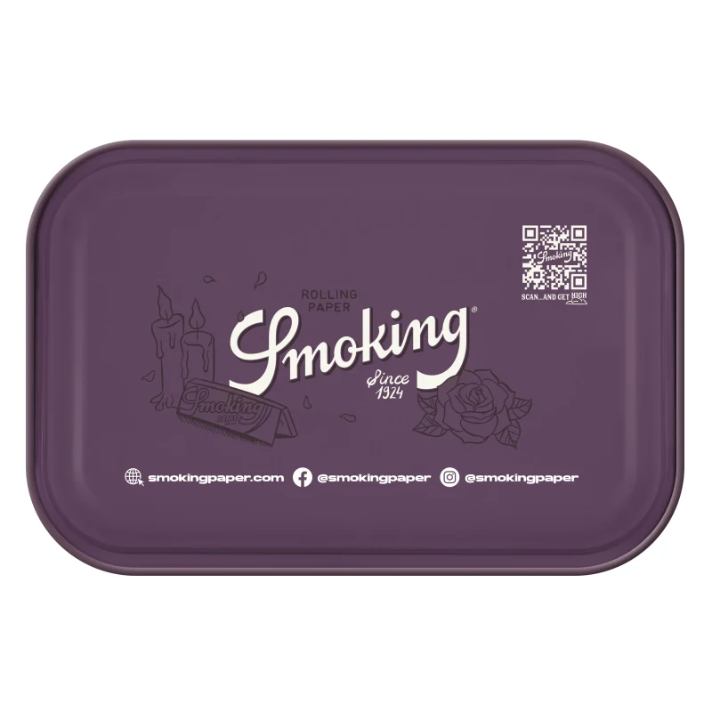 plateau fumeur en métal de la marque Smoking - idéal pour rouler joints et cigarettes proprement.