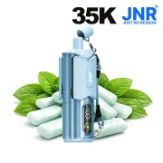 Puff JNR ShishaSip 35K - Gum Mint - Puff chicha rechargeable 35000 bouffées avec système double pod.