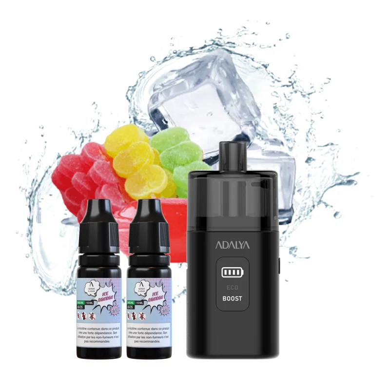 Puff adalya 30K Myvo - puff rechargeable avec 2 fioles de eliquide avec nicotine - goût ice bonbon