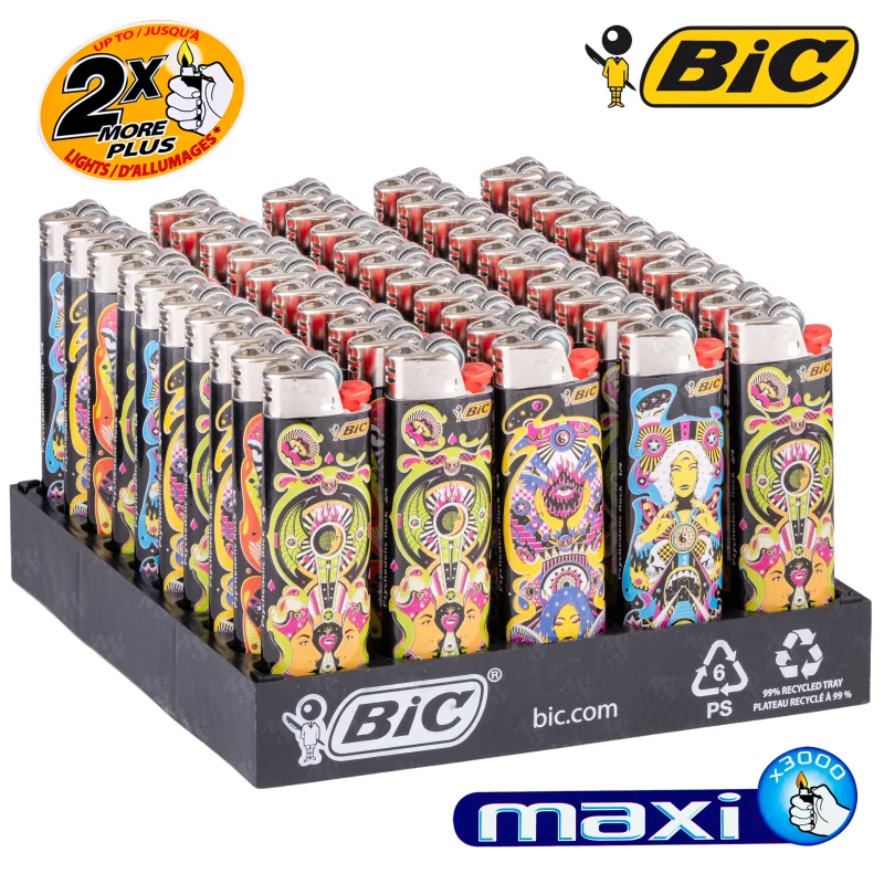 Briquet BIC Maxi Psyche Rock – Boite de 50