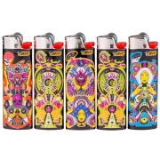 Lot de briquets BIC décorés pas cher - collection psyche rock - lot économique de briquets à pierre officiel de la marque BIC