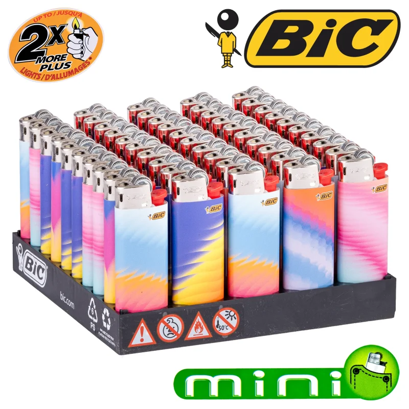 Briquet BIC Mini Chroma Glass - Boite de 50