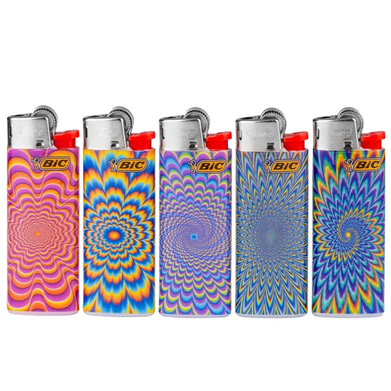 bic mini psychedelic - boite de 50 briquets à pierre décorés au meilleur prix