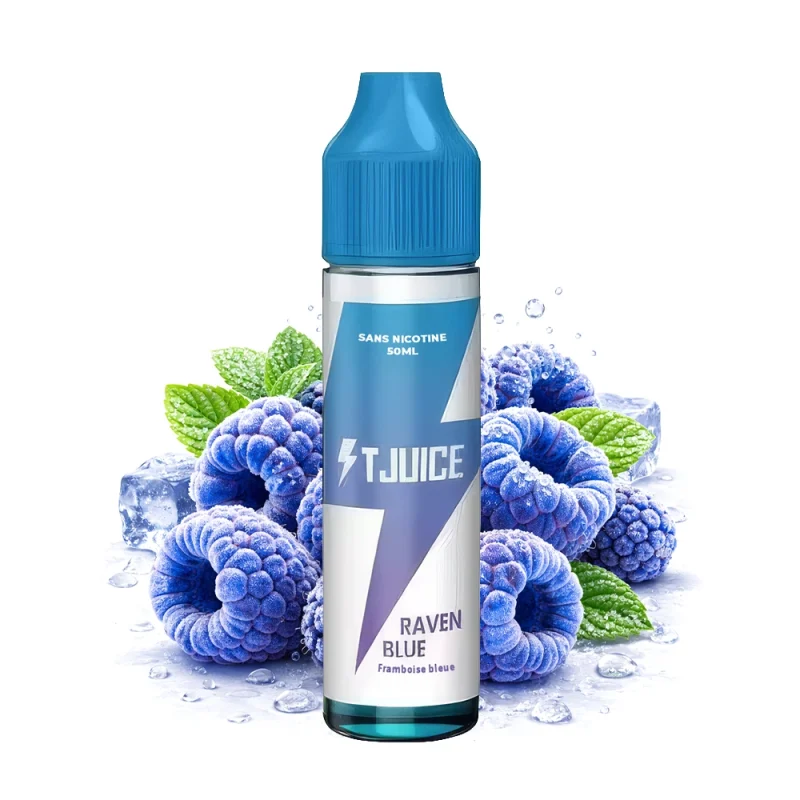 E-liquide T-Juice Raven Blue 50 ml - gout fruité de framboise bleue glacée