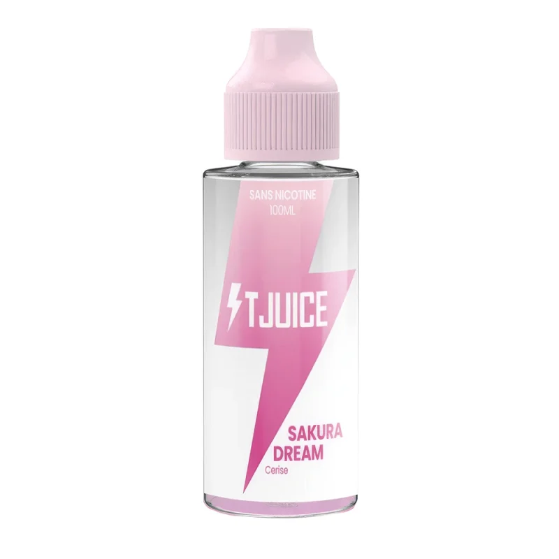Eliquide Tjuice Sakura Dream - Cerise Vanille - Flacon 100 ml à booster en nictoine.