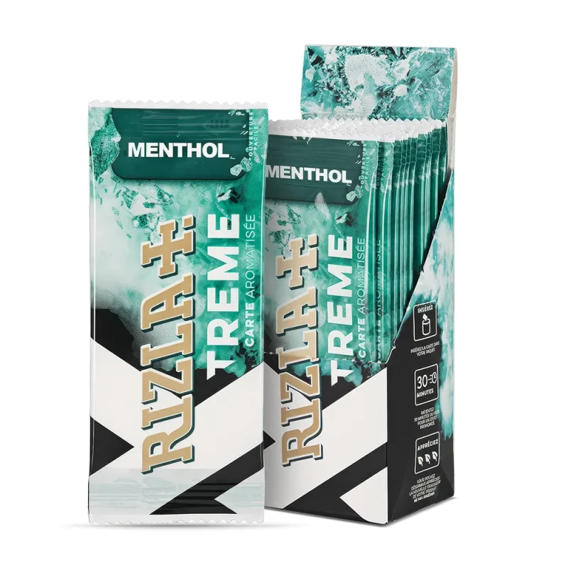 Carte aromatique goût menthol pour parfumer les cigarettes - marque RIZLA