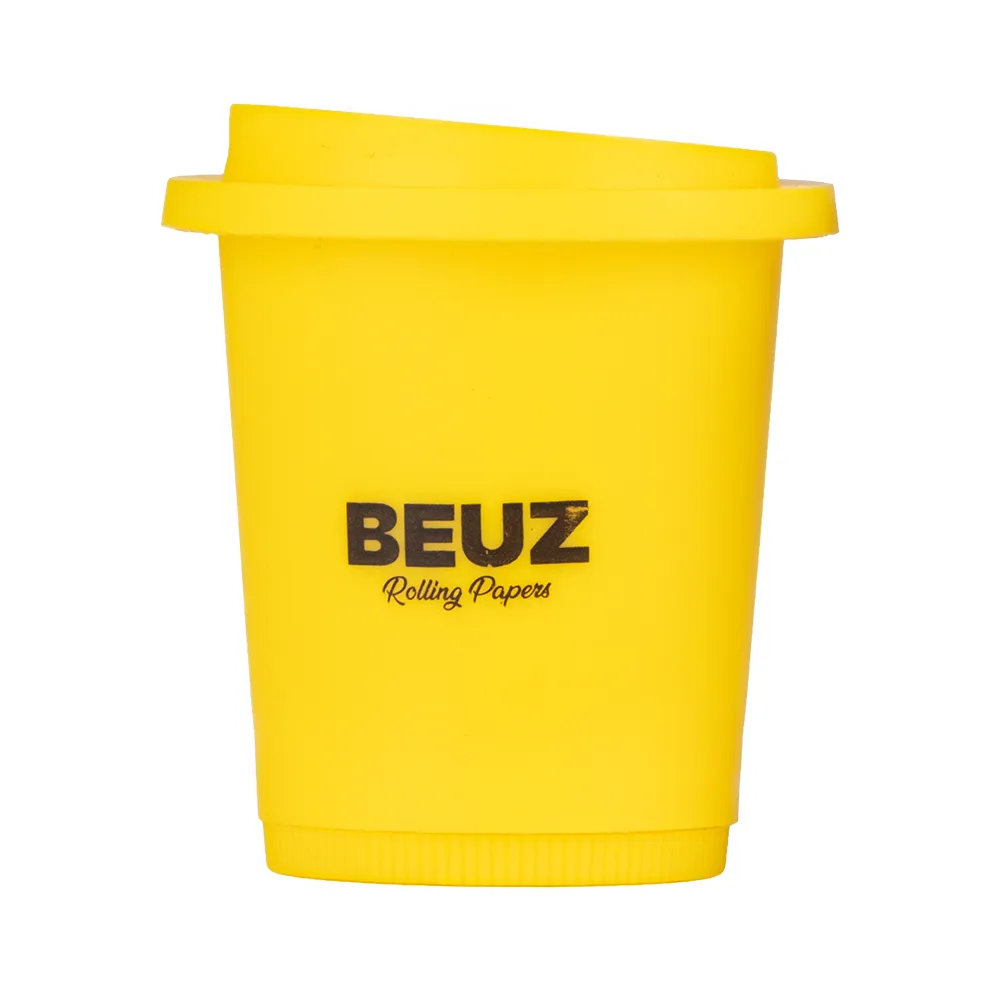 pot de conservation weed avec grinder intégré - jaune