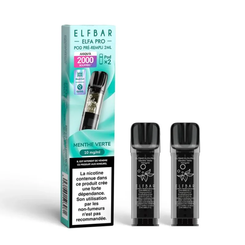 Pods Elfbar Elfa Pro Menthe Verte - Vape fraîche et facile à utiliser