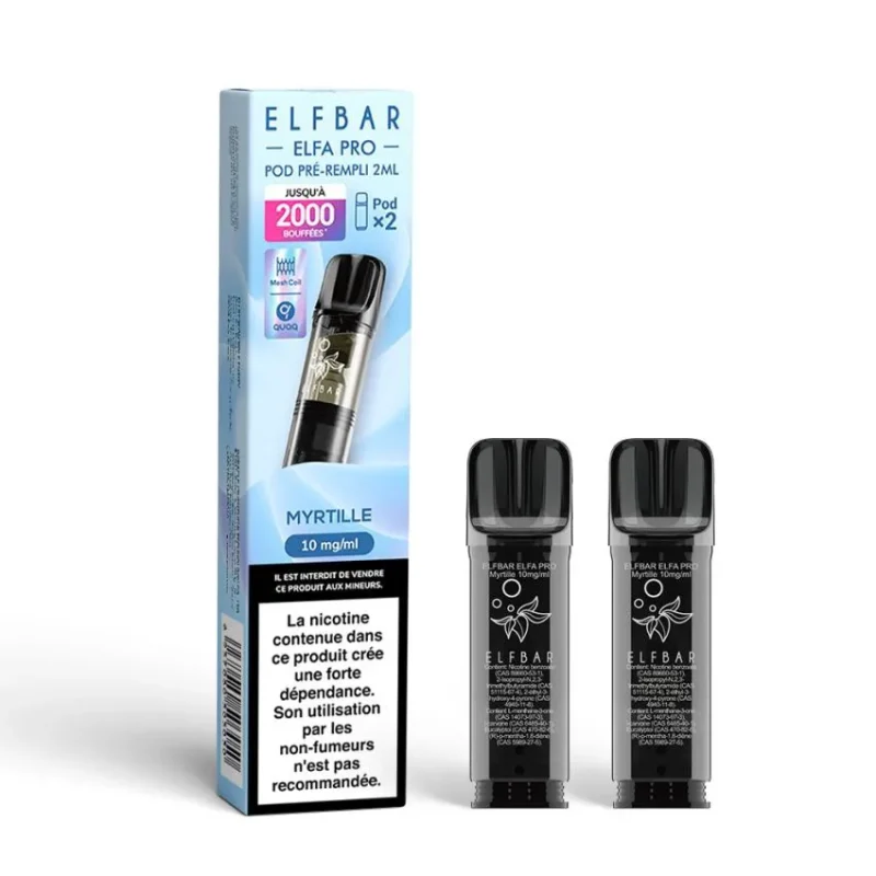 Pack de 2 Cartouches Elfa Pro Elfbar Myrtille - 10mg Nicotine