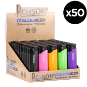 Boite de 50 briquets électroniques rechargeables en gaz - marque Ronson