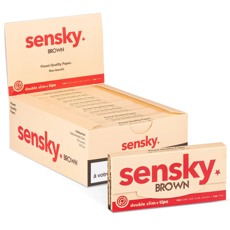 boite sensky brown slim double tips