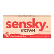 sensky brown slim double tips - carnet 2 en 1 avec feuilles à rouler non blanchies et filtres carton.