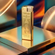 briquet lingot d'or - briquet en métal flamme tempête puissante résistante au vent - design original - rechargeable avec du gaz - lot de 5 briquets