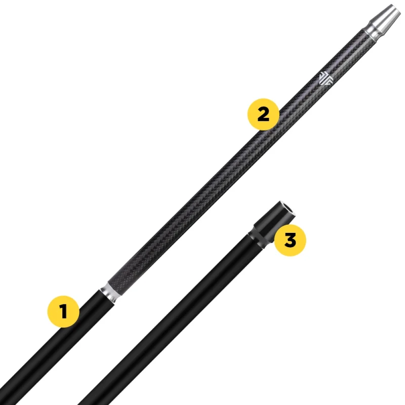 set complet tuyau de chicha - flexible silicone + manche carbone + connecteur