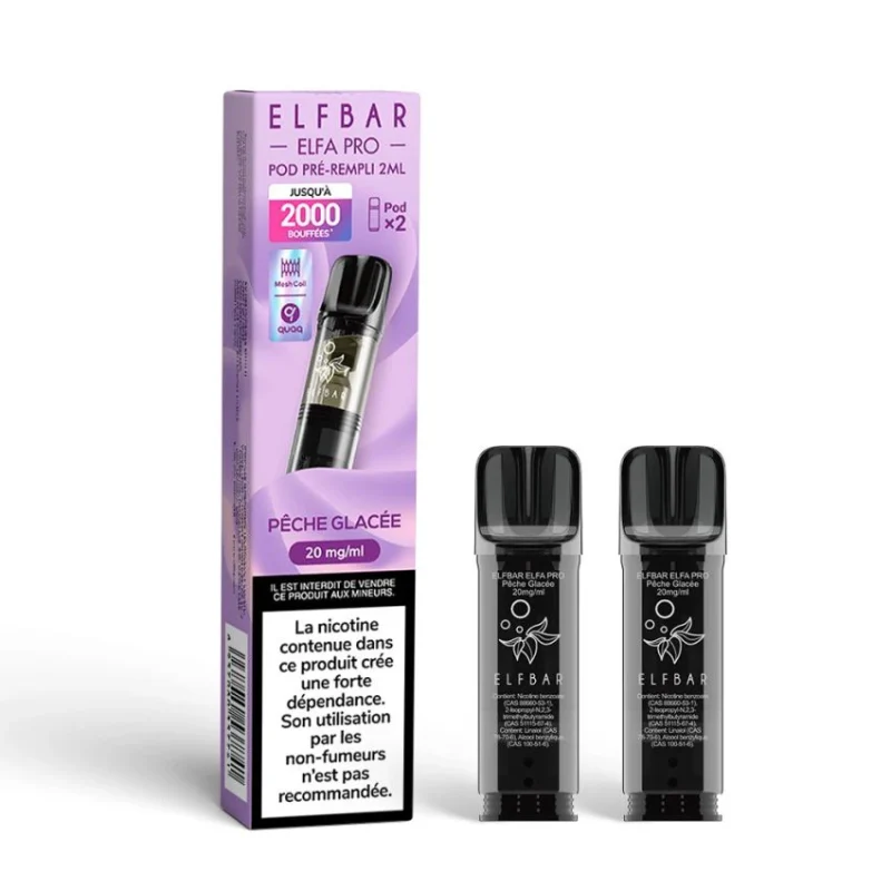 Cartouches ELFA Pro Pêche Glacée 20 mg – Elfbar