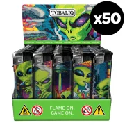 Boîte de 50 briquets électroniques 