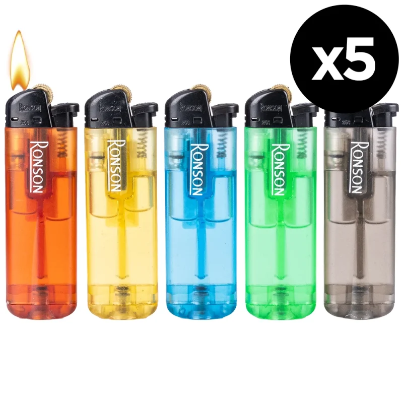 Lot de 5 briquets à pierre rechargeables Ronson