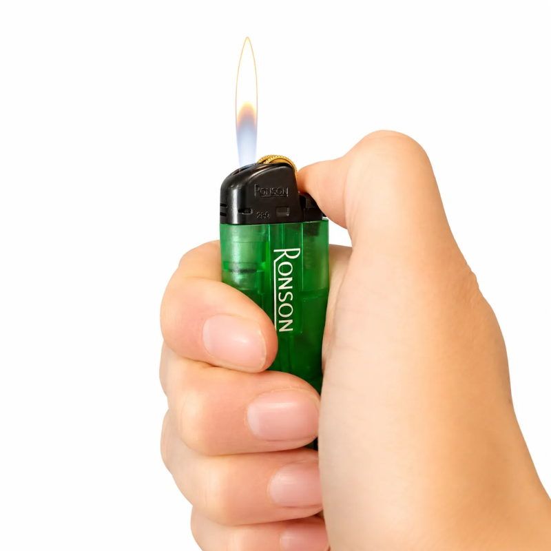 briquet à pierre rechargeable ronson - détail flamme
